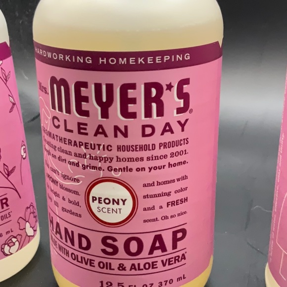 (4) Mrs. Meyers Clean Day Peony Scent Soap, Room Freshener, Cleaner, Concentrate - Picture 4 of 5